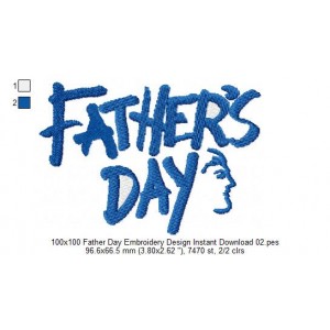 100x100 Father Day Embroidery Design Instant Download 02